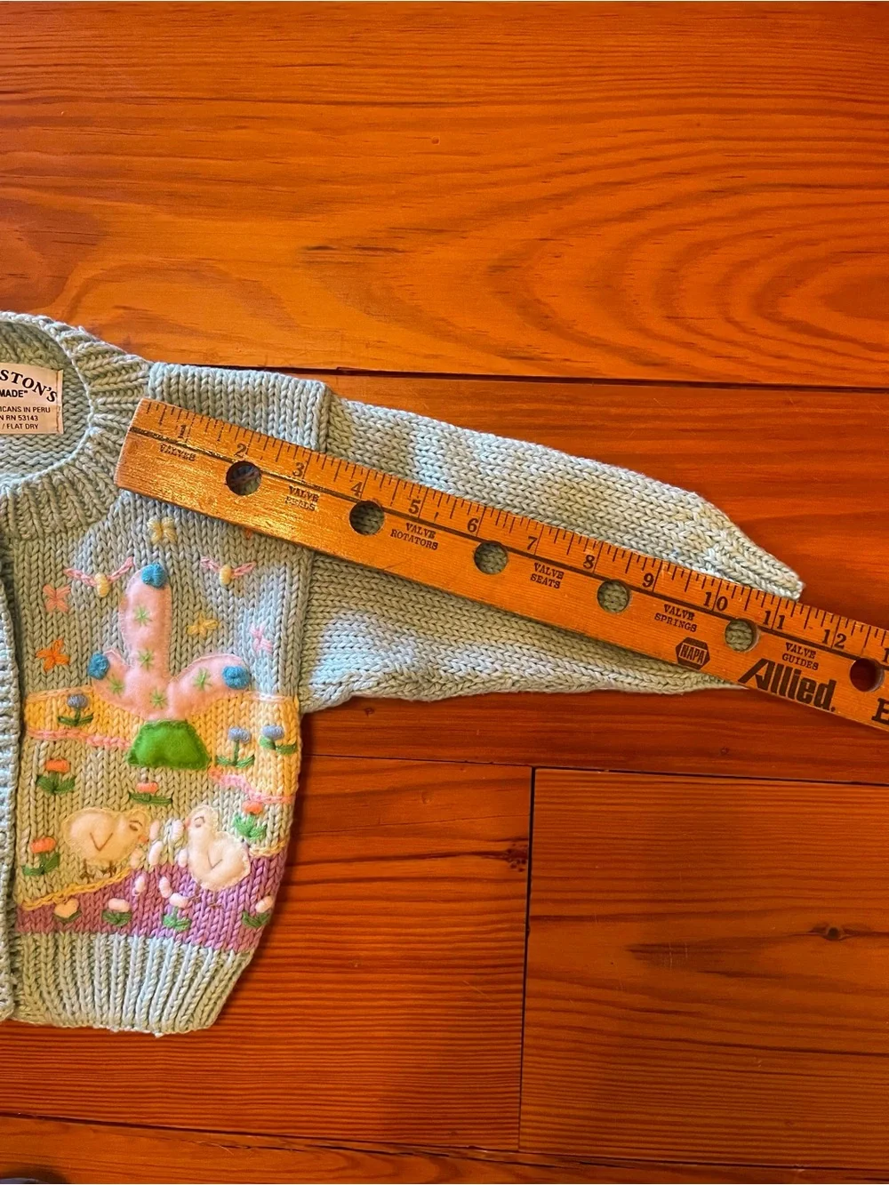 Charleston’s Handmade Embroidered Peruvian Turquoise Girls Baby Sweater
